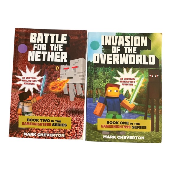 Sky Pony Press Other - Minecraft Gameknight999 Books 1 &‎ 2 Invasion Overworld Battle Nether Cheverton